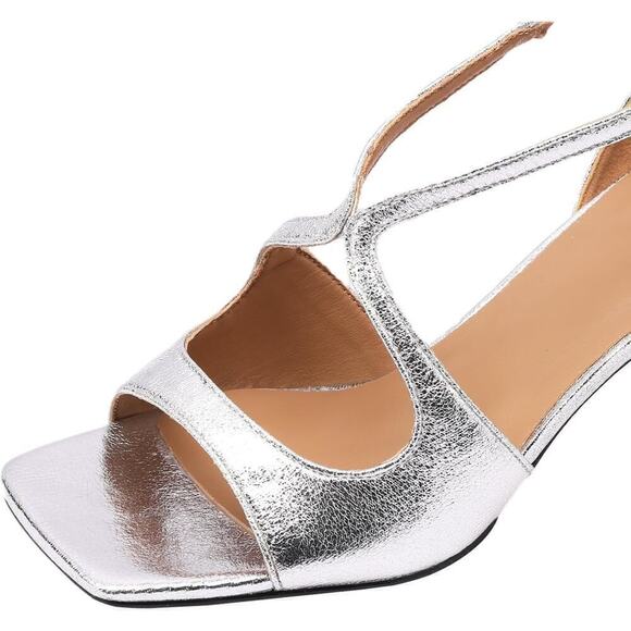 Women's Sandals Ankle Strap Open Round Toe Stiletto Heel Sandals for Women - Picture 3 of 6